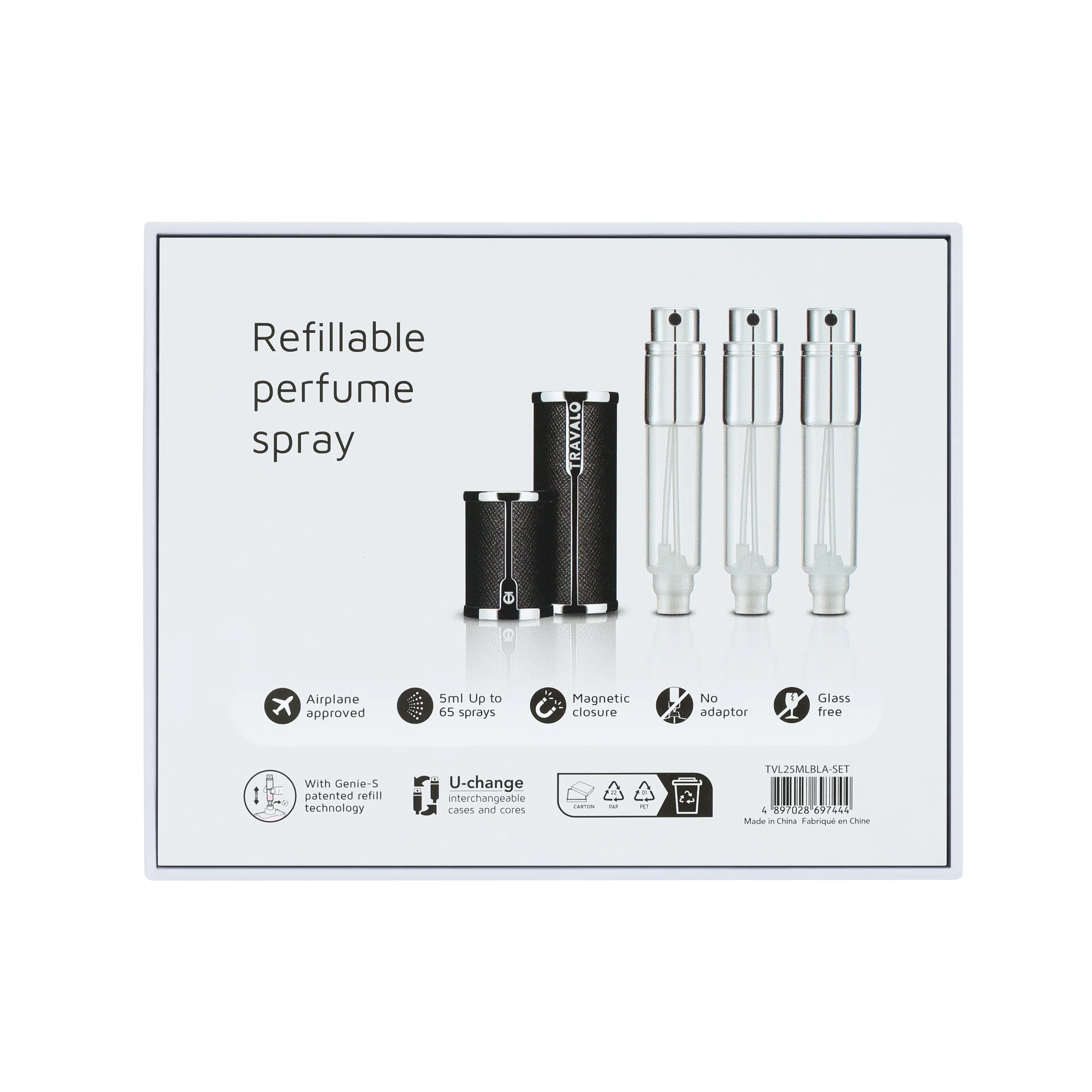 Travalo - Milano 5ml Atomiser Black - Set of 3 - Image 3