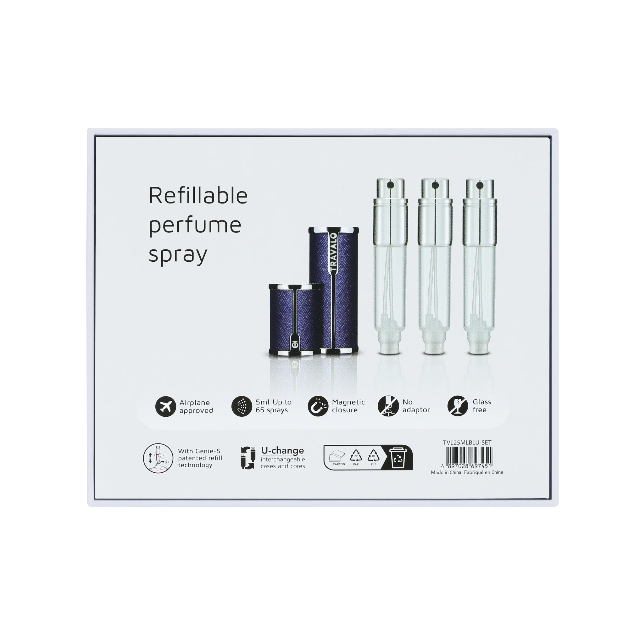 Travalo - Milano 5ml Atomiser Blue - Set of 3 - Image 3