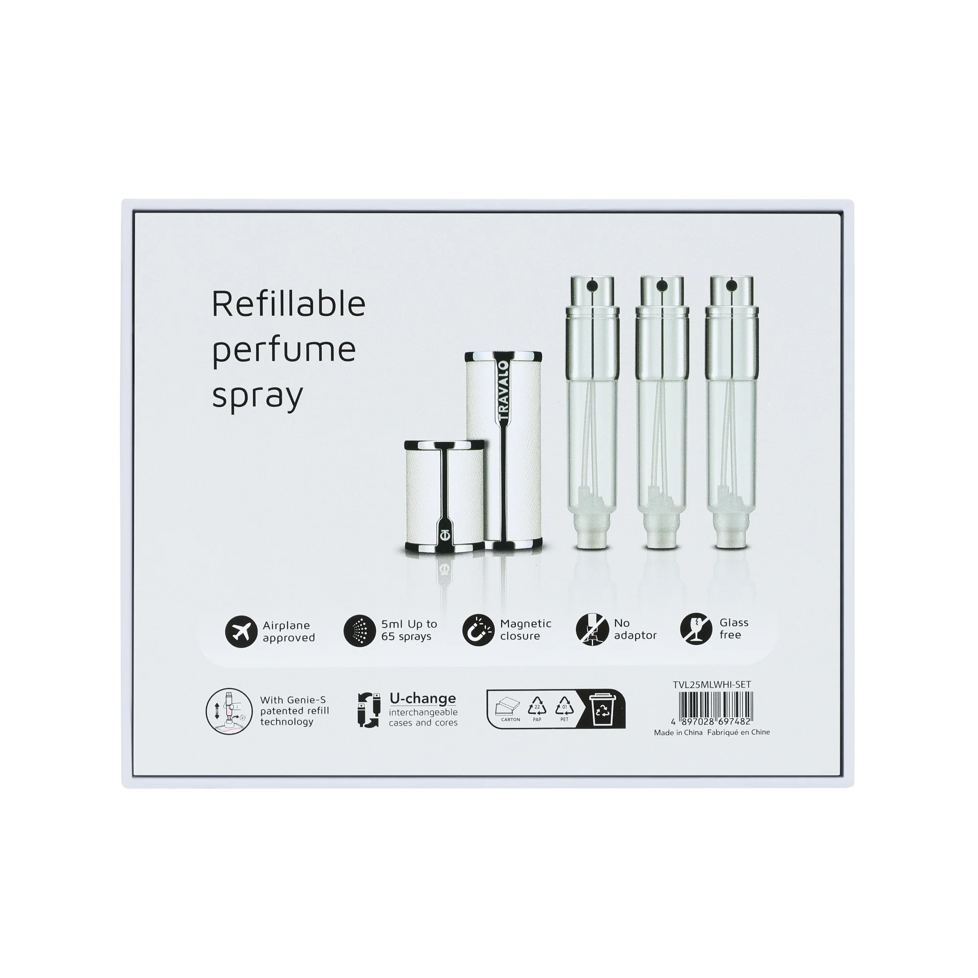 Travalo - Milano 5ml Atomiser White - Set of 3 - Image 3